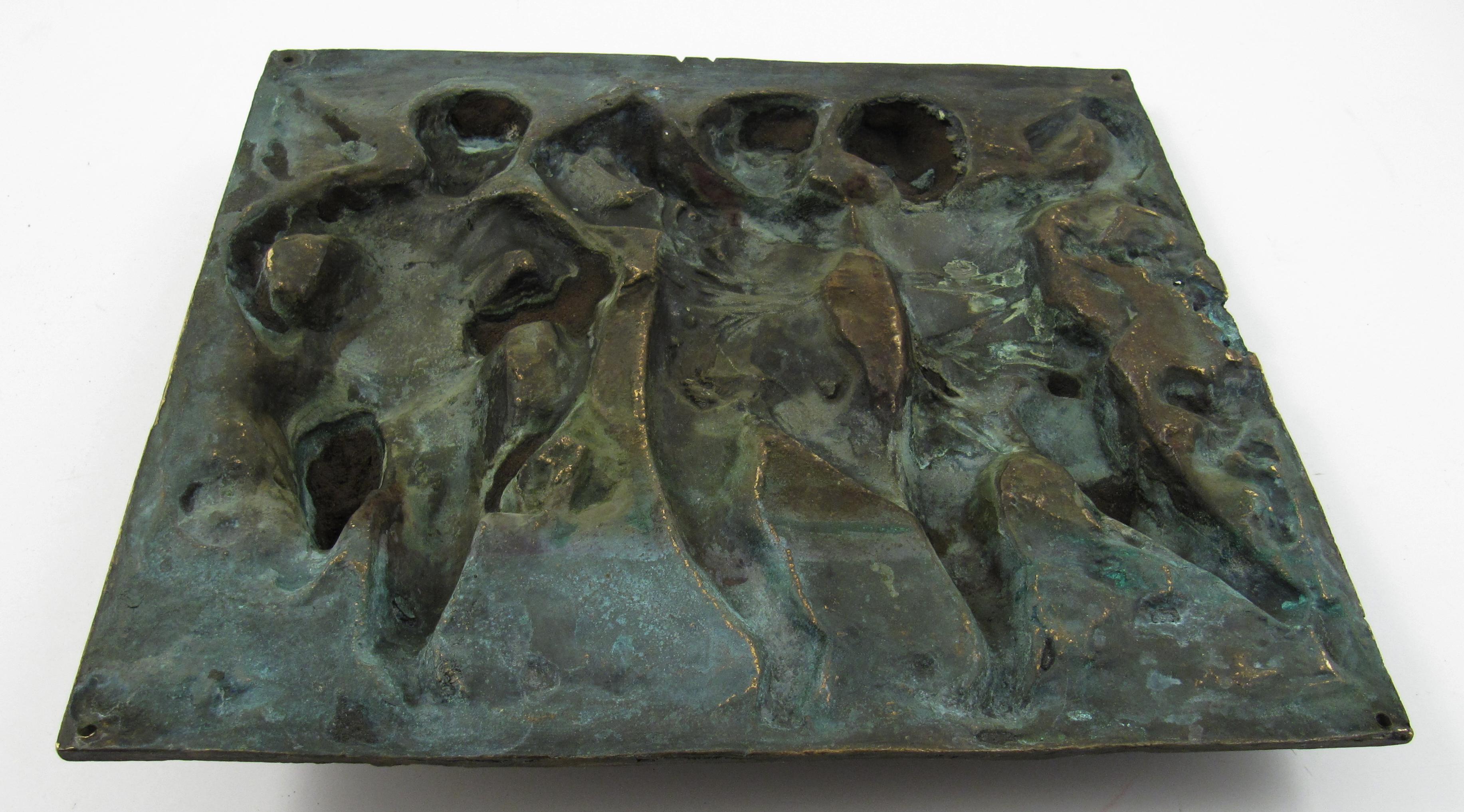 Music Making Dancing Putti – 19thC France - High Relief Bronze Plaque For Sale 5