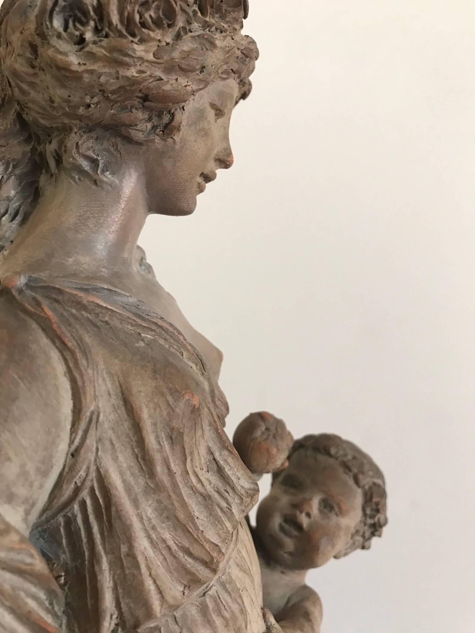 Terracotta Group of a maiden and child , Clodion 1