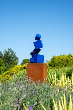 Ce bleu du jour (Il blu di oggi) - Scultura astratta, acciaio forgiato a mano