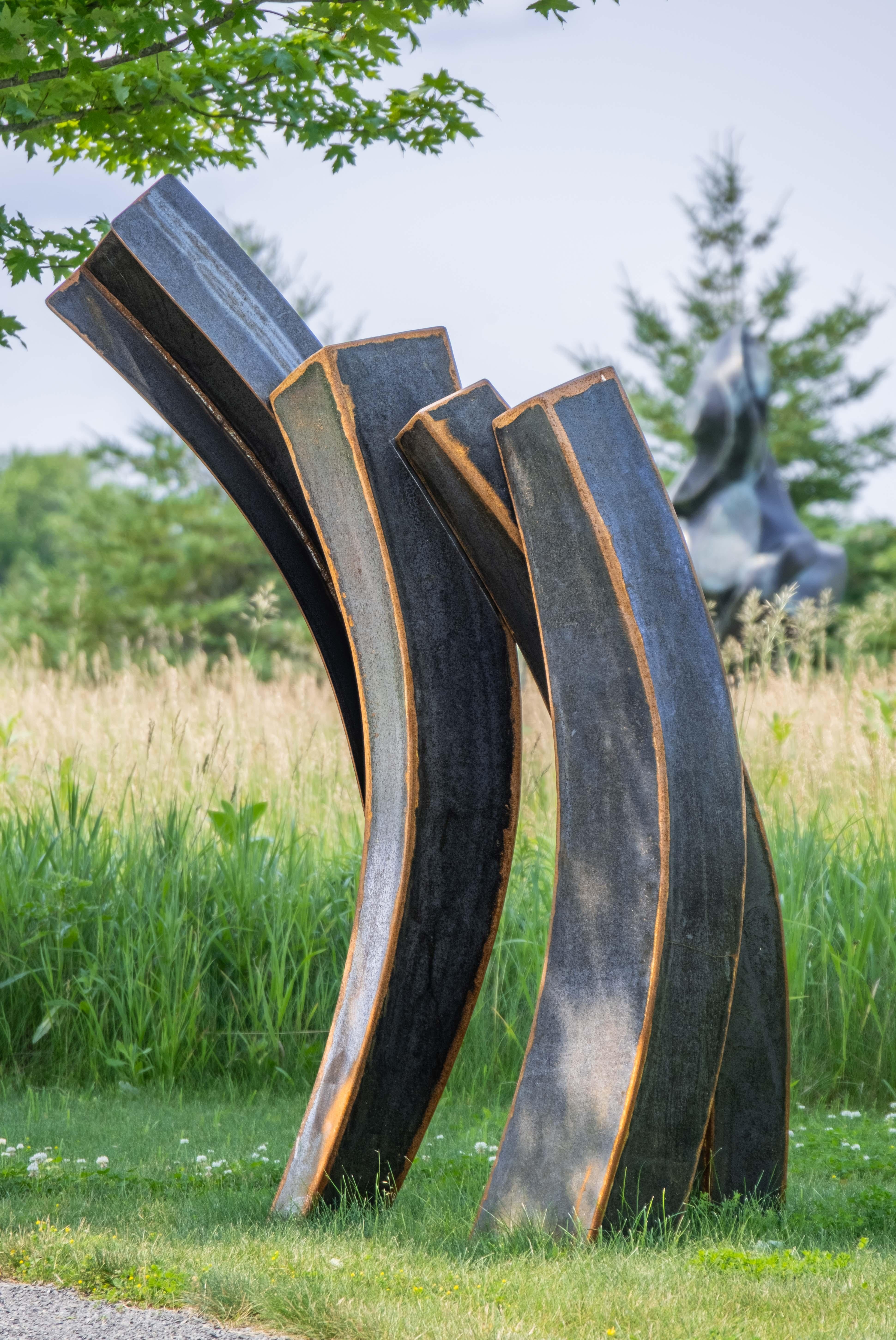 Corpheum XVIII - large, geometric, abstract, corten steel outdoor sculpture - Sculpture by Claude Millette