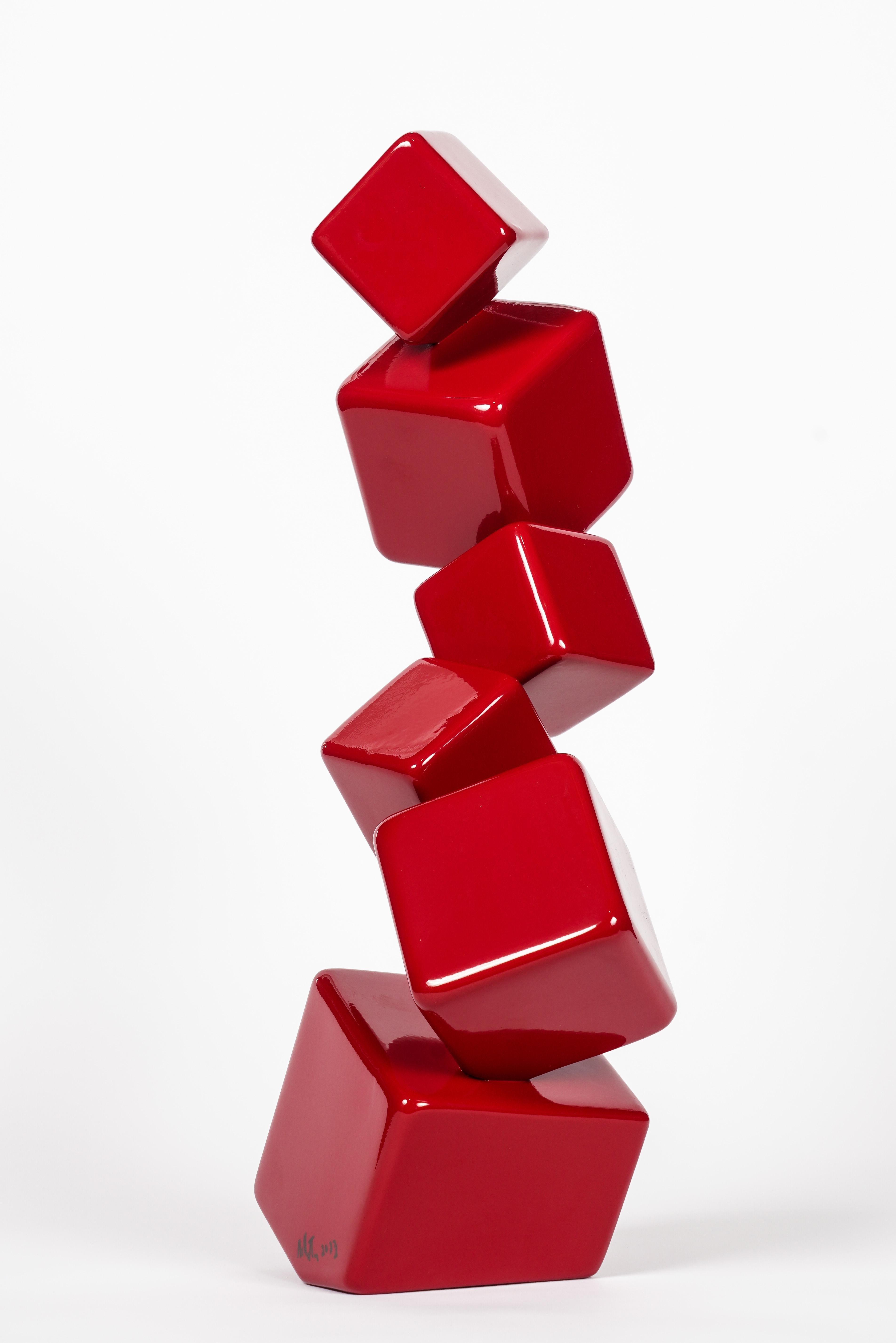 Effervescence IV - small, geometric, abstract, powder coated steel sculpture - Sculpture by Claude Millette