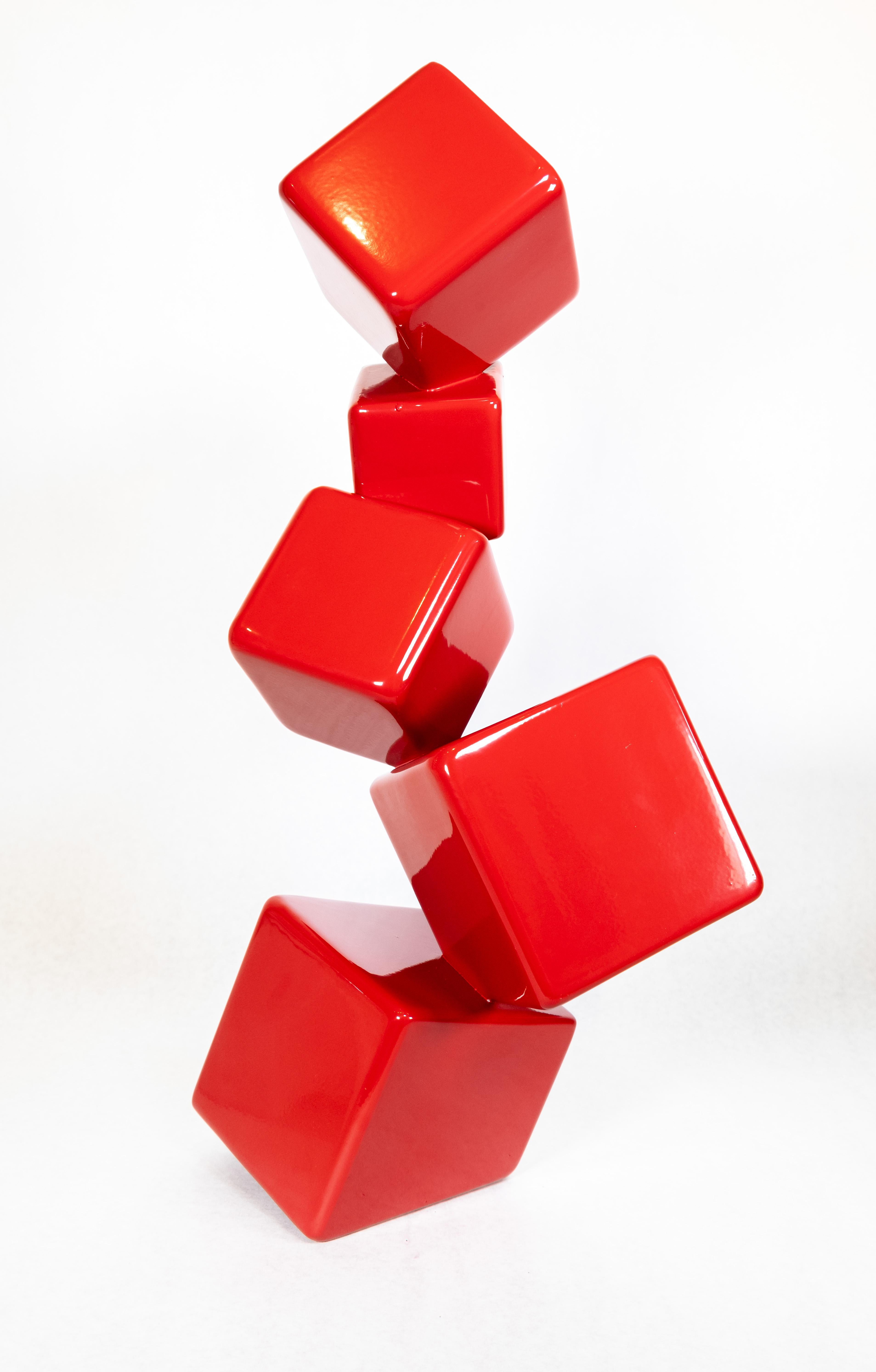 Effervescence V, petite sculpture géométrique, abstraite en acier revêtu de poudre en vente 1