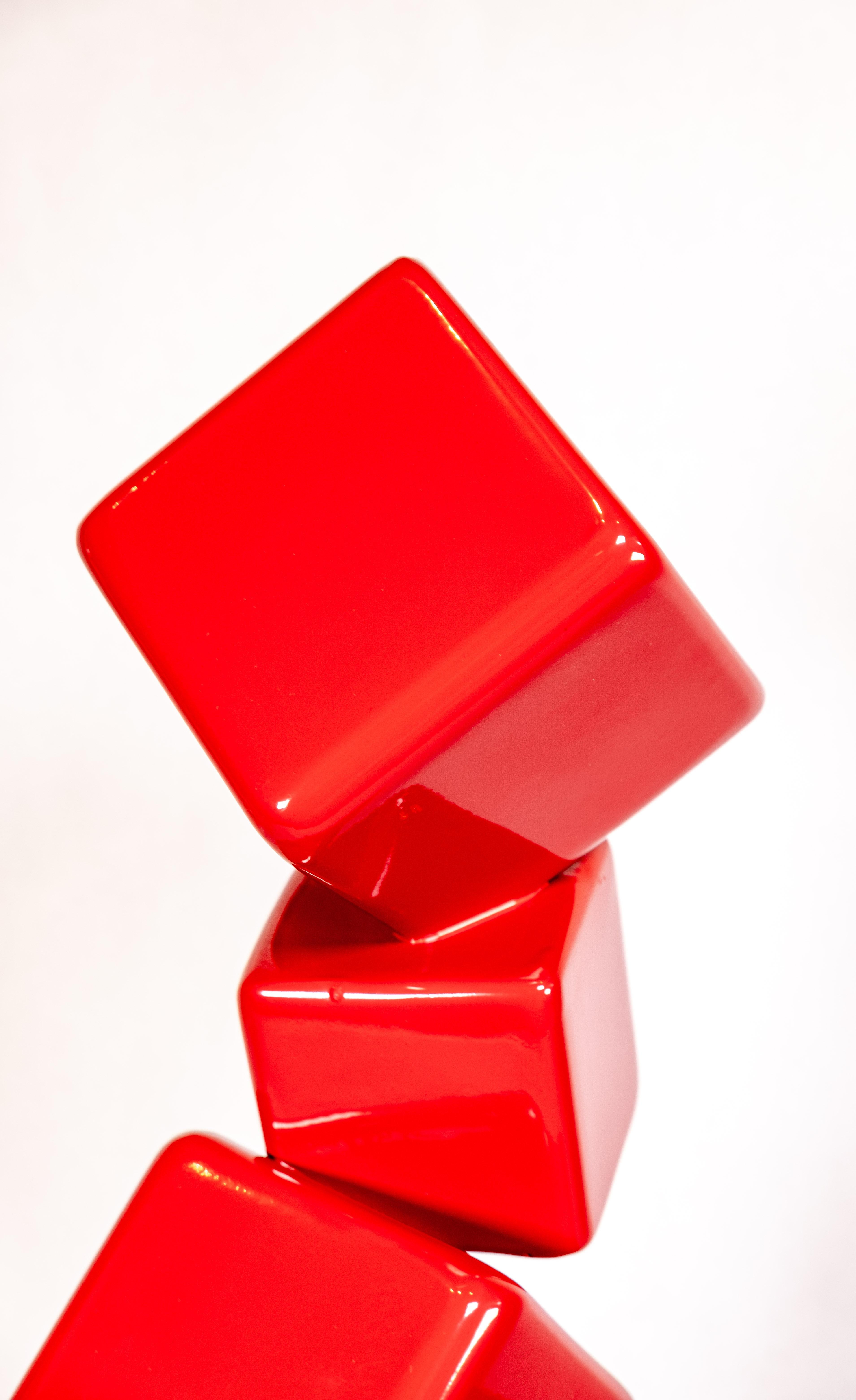 Effervescence V, petite sculpture géométrique, abstraite en acier revêtu de poudre en vente 2