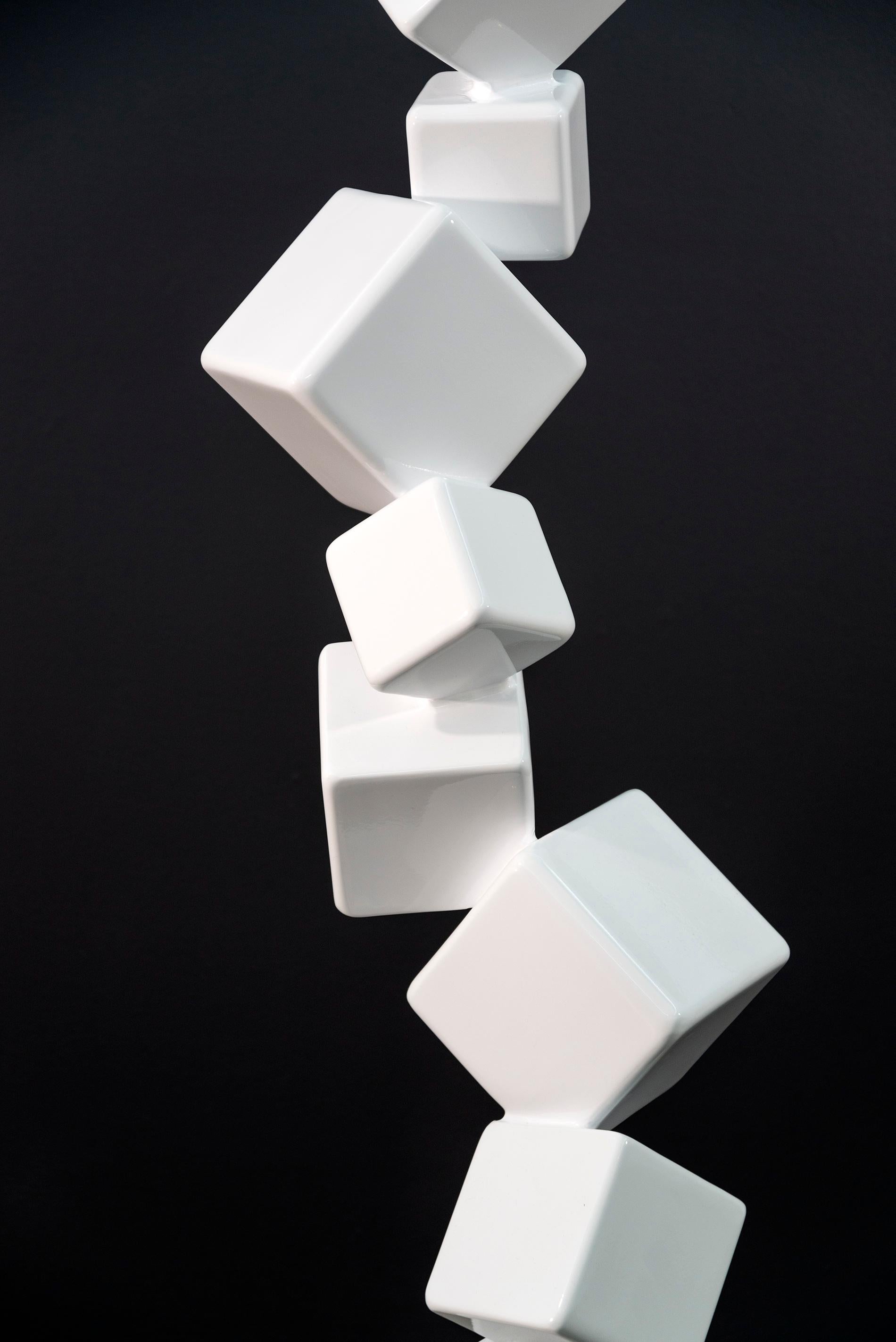 Effervescence White 60 - scultura geometrica, astratta, in acciaio verniciato a polvere 2