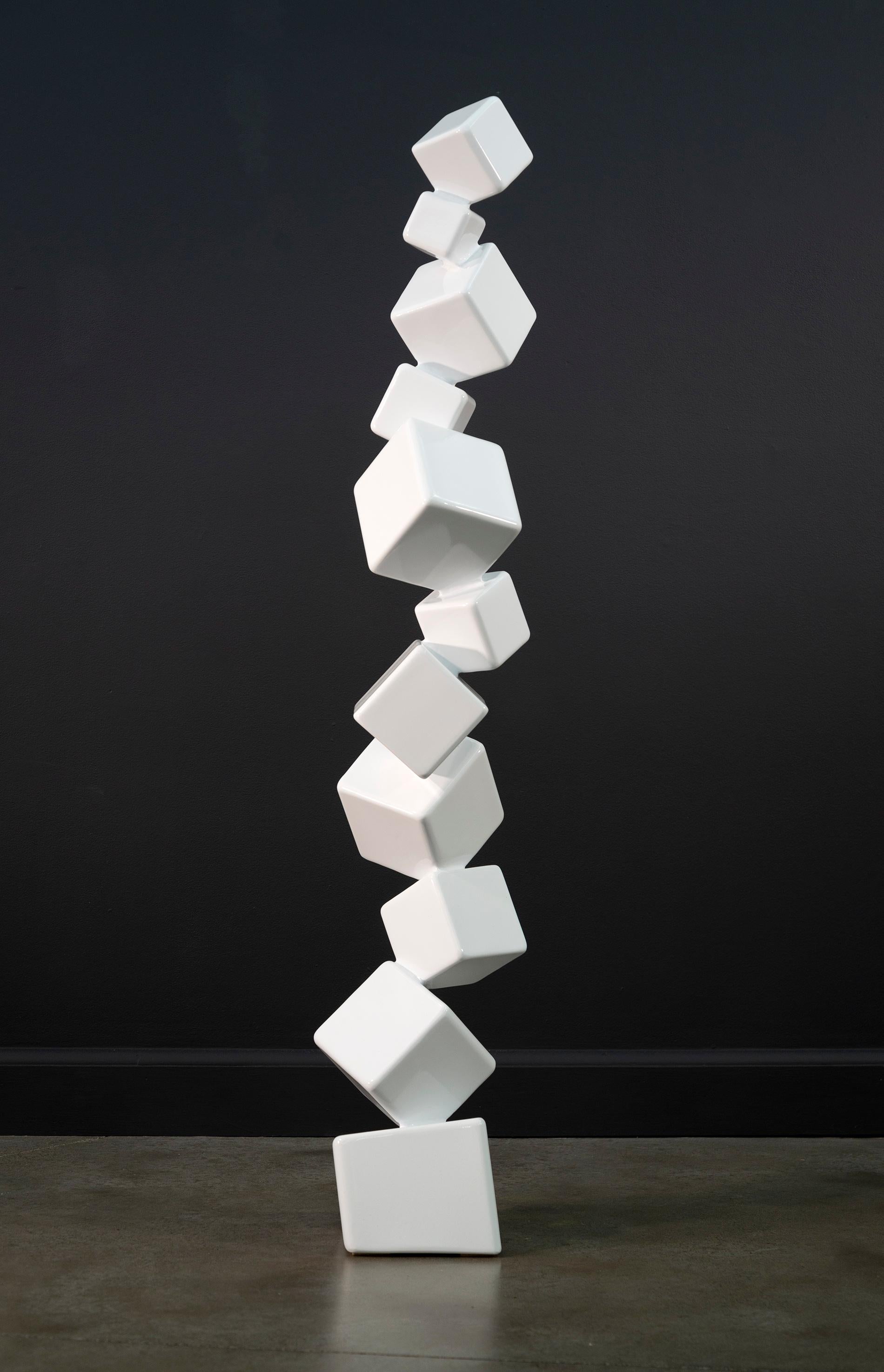 Effervescence White 60 - scultura geometrica, astratta, in acciaio verniciato a polvere 4