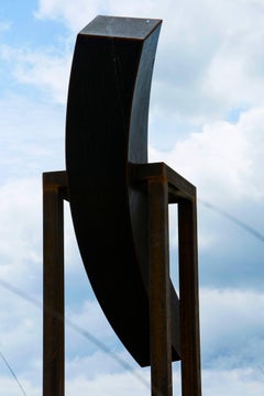 Equilibrium VI - large, dynamic, minimalist, corten steel, outdoor sculpture