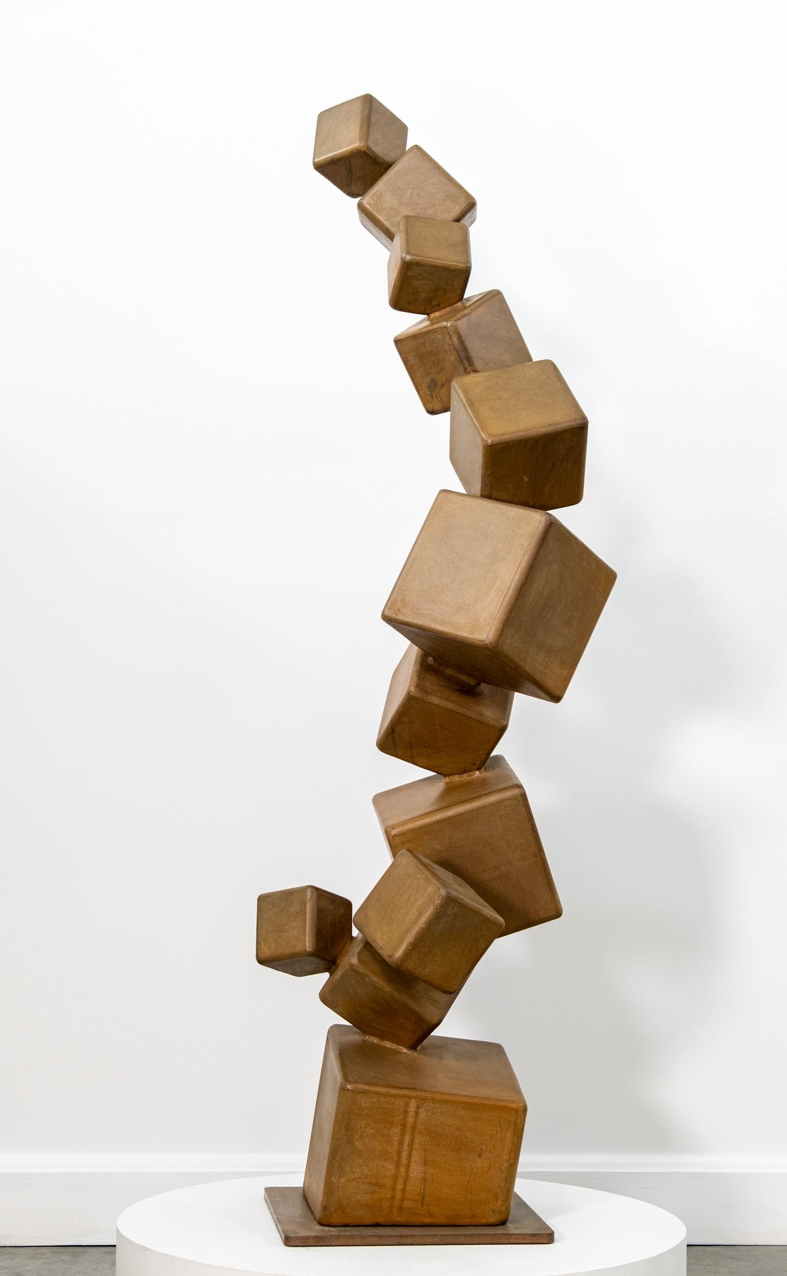 Embrasement (Ignite) - tall, contemporary, abstract, Corten steel sculpture - Abstract Sculpture by Claude Millette