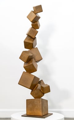 Embrasement (Ignite) - escultura alta, contemporánea, abstracta, de acero corten