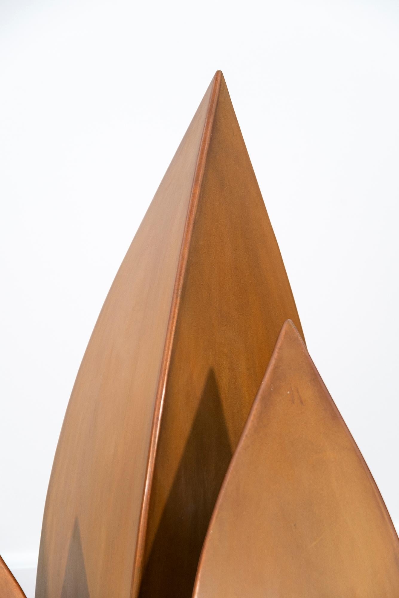 This stunning modern abstract sculpture is made from steel and its form was inspired by nature.

The contemporary sculptural work of Quebec artist Claude Millette has been lauded internationally for its bold original vision. Known best for working