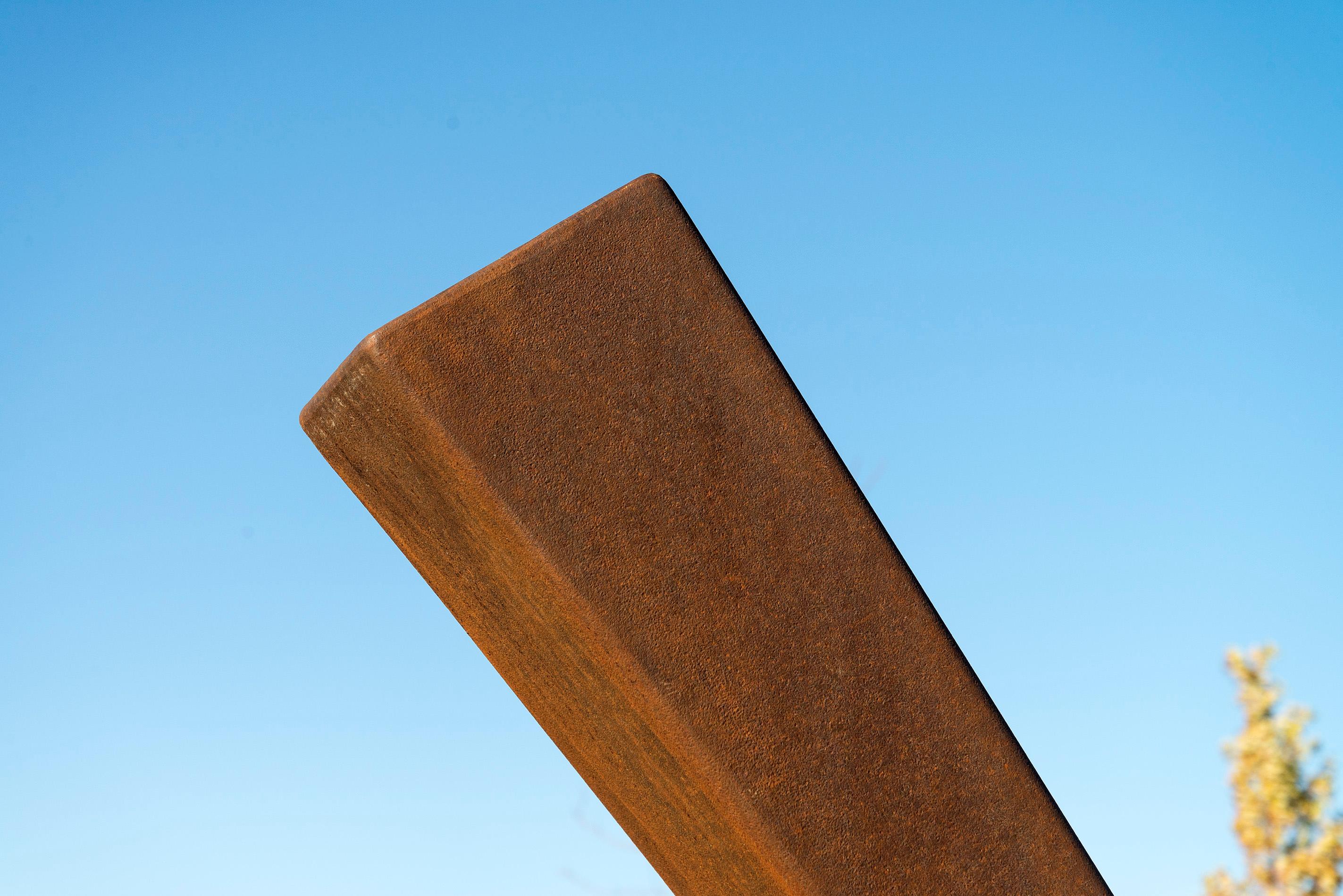 Trajectory No 7 - large, geometric, abstract, corten steel outdoor sculpture - Contemporary Sculpture by Claude Millette