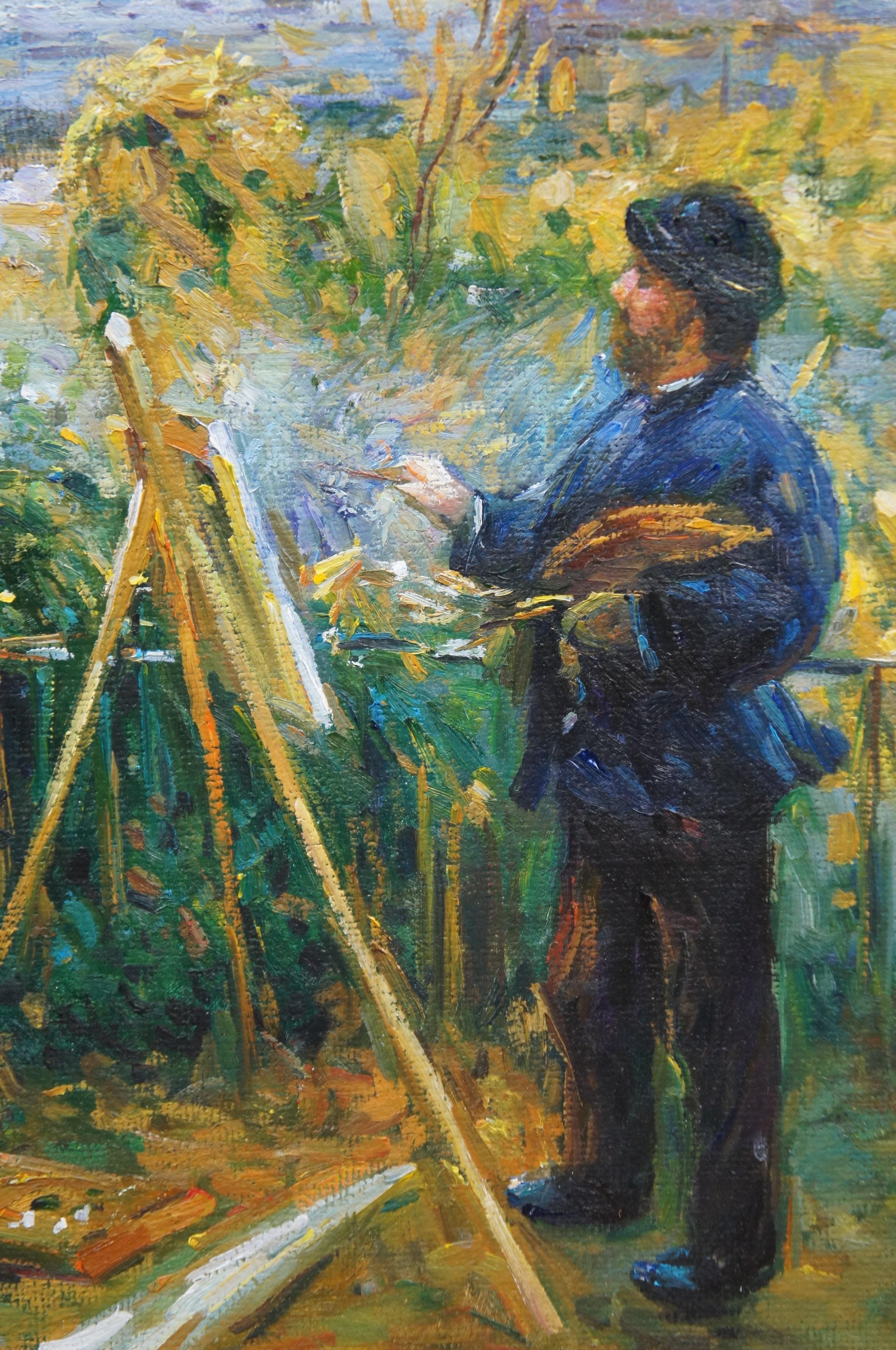 Claude Monet in the Argenteuil Garden Oil Painting After Pierre Auguste Renoir 2