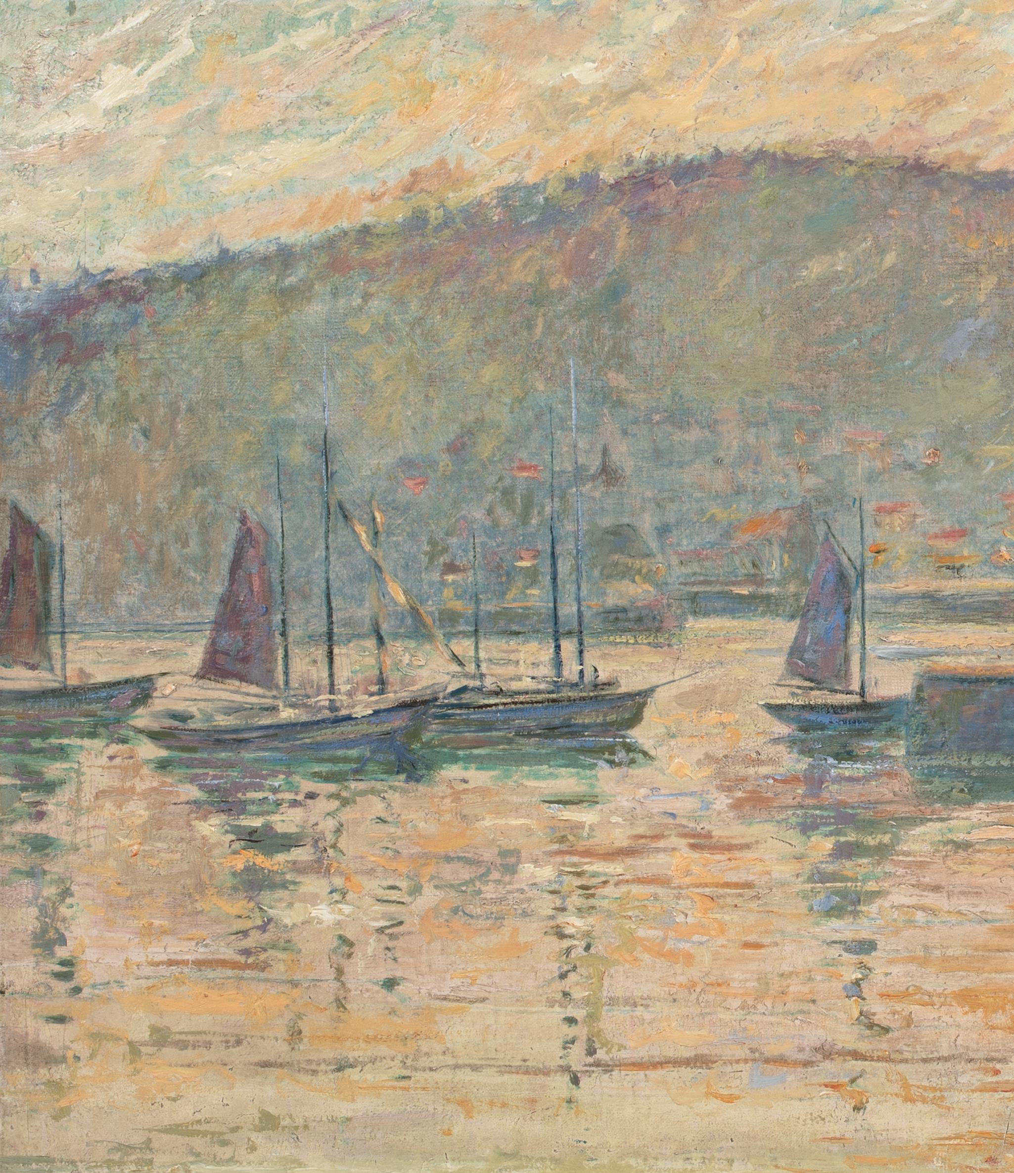 Barcos En Un Puerto Siglo XIX Escuela de CLAUDE MONET 7