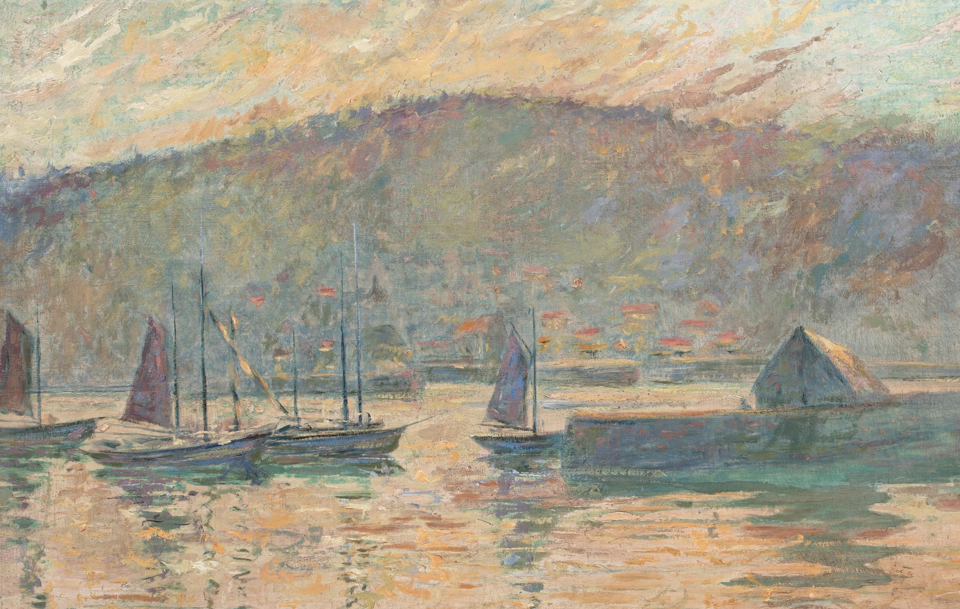 Barcos En Un Puerto Siglo XIX Escuela de CLAUDE MONET 2