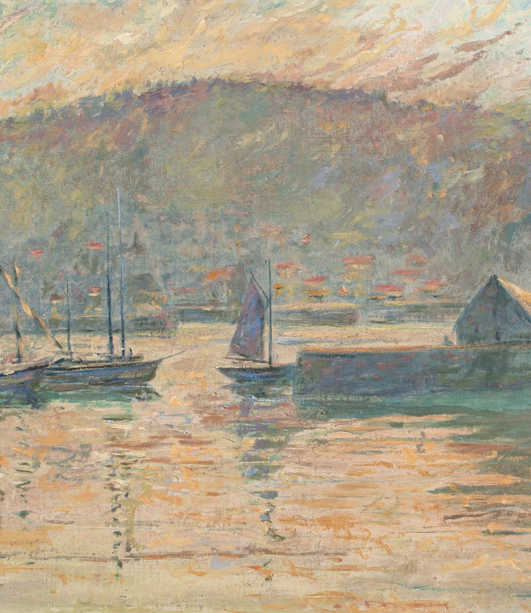 Barcos En Un Puerto Siglo XIX Escuela de CLAUDE MONET 6
