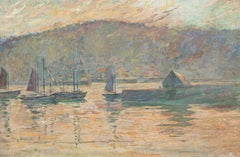 Boats In A Port 19. Jahrhundert Schule von CLAUDE MONET