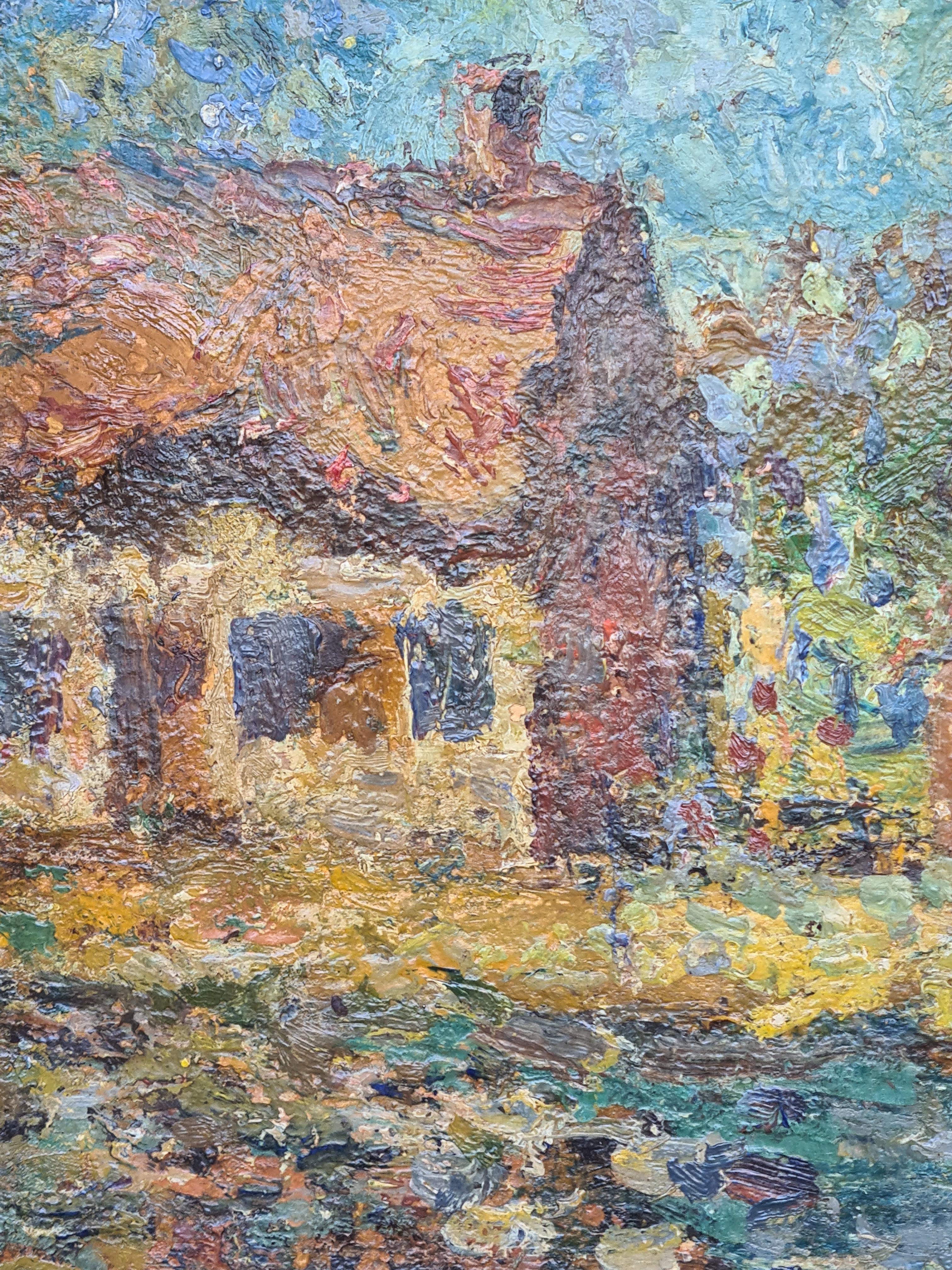Französischer Landschaftsimpressionismus, Ein Landhaus in der Normandie. – Painting von Claude Monet