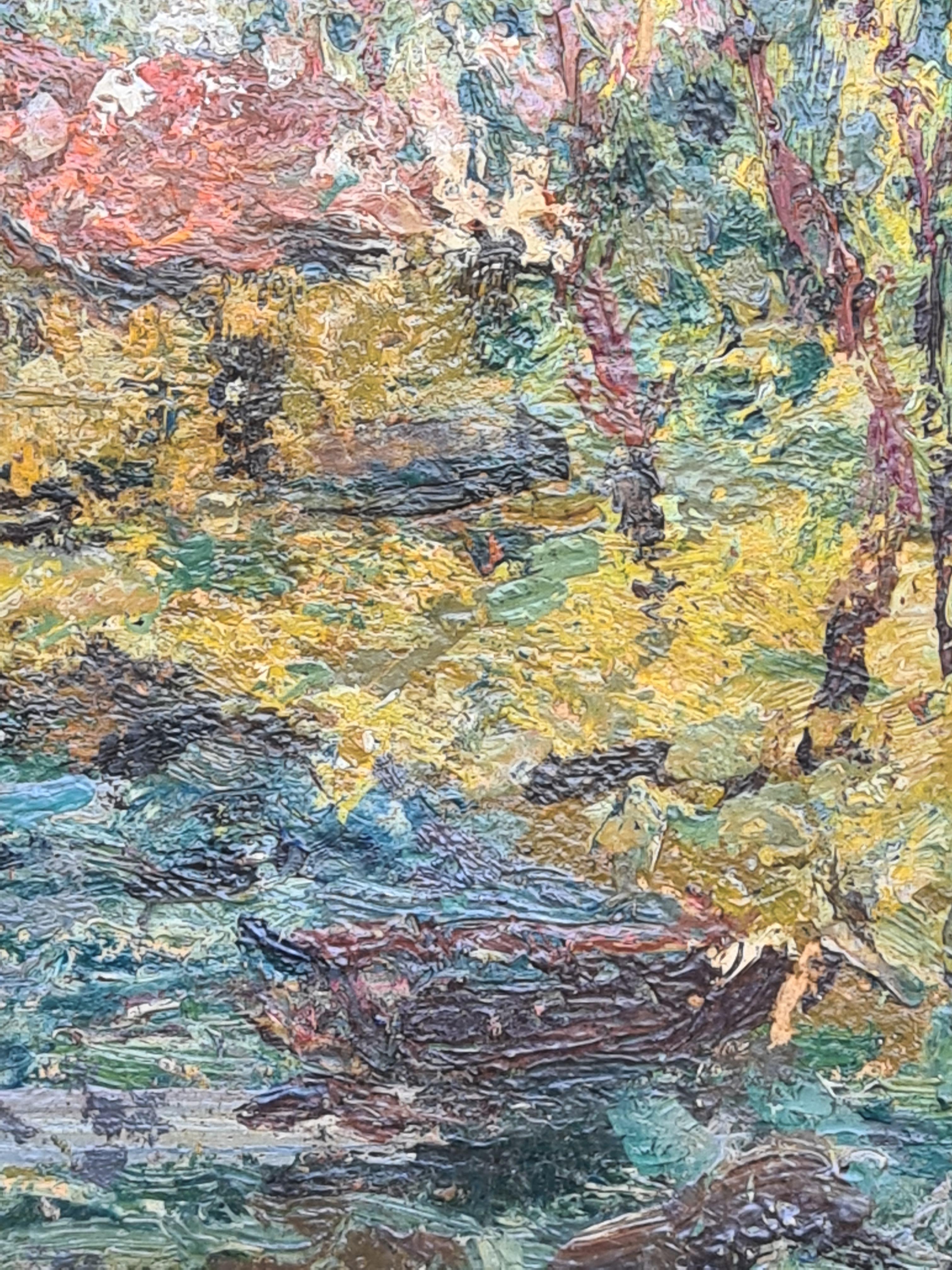 Französischer Landschaftsimpressionismus, Ein Landhaus in der Normandie. (Grau), Landscape Painting, von Claude Monet