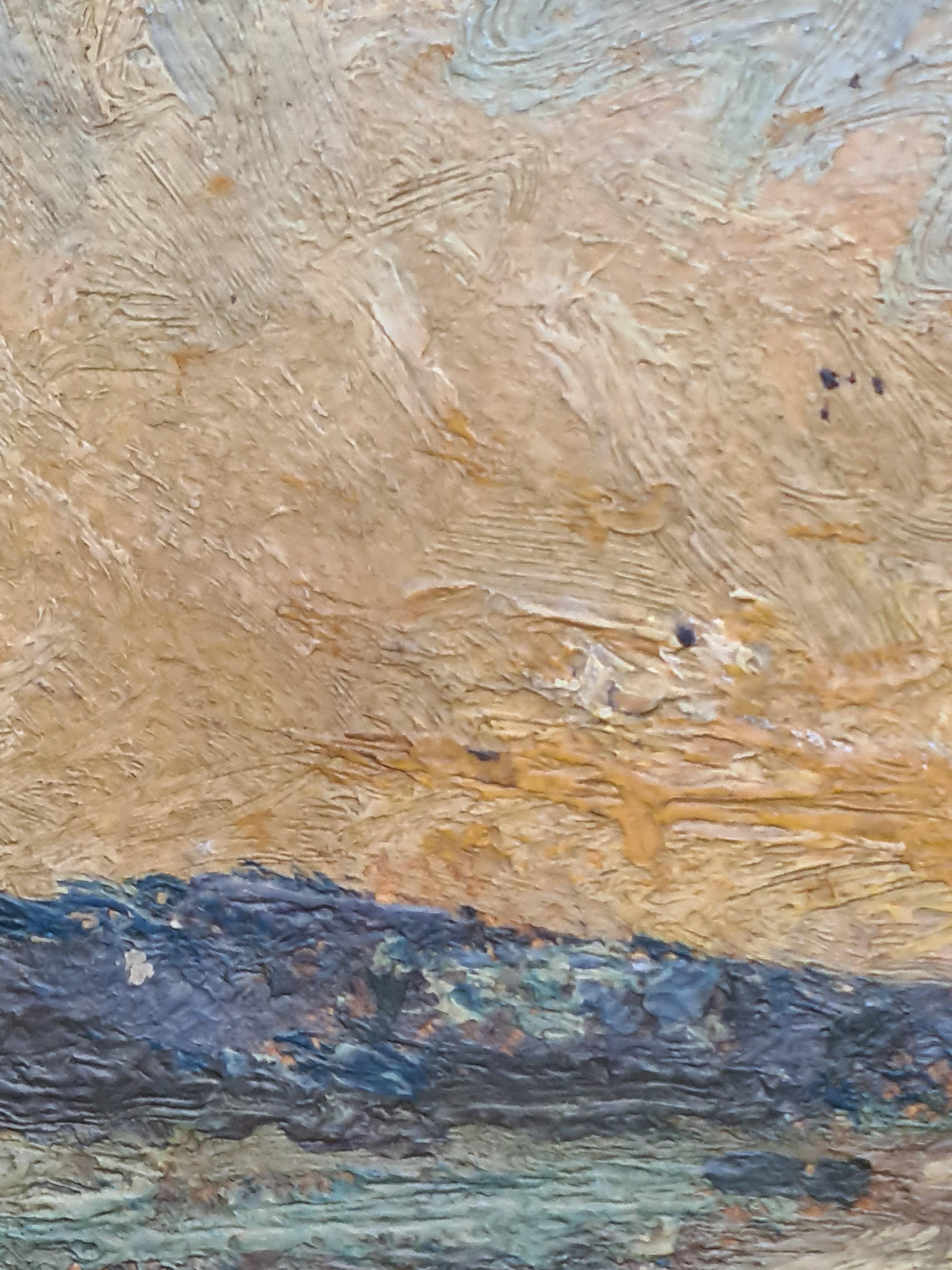 Französischer Impressionist Flusslandschaft, Pappeln am Ufer des Flusses Epte im Angebot 3