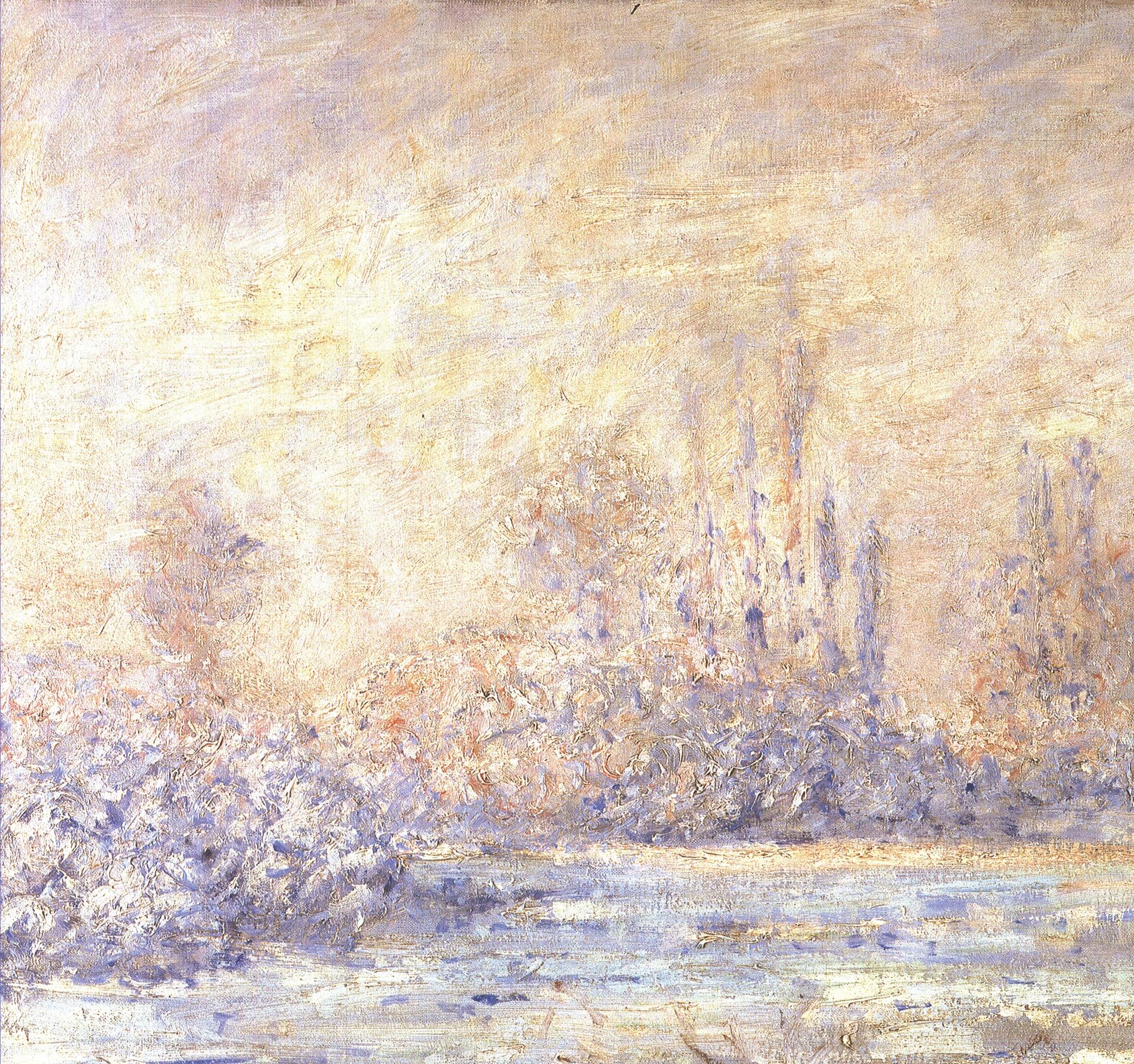 1986 Claude Monet 'Gelo vicino a Vetheuil' Impressionismo Litografia offset 2