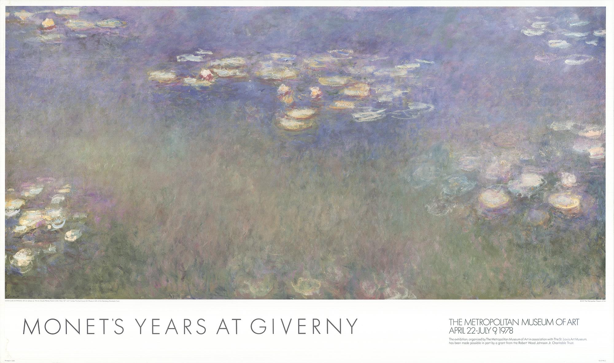 CLAUDE MONET Water Lilies (Nympheas) 29" x 49" Offset Lithograph 1997 - Print by Claude Monet