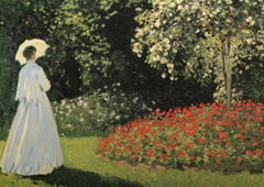 Lady in the Garden, Impressionist Giclee Print after Claude Monet