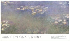 Water Lilies Offset Print, Large Reproduction, 1990s, Unframed, 29x49