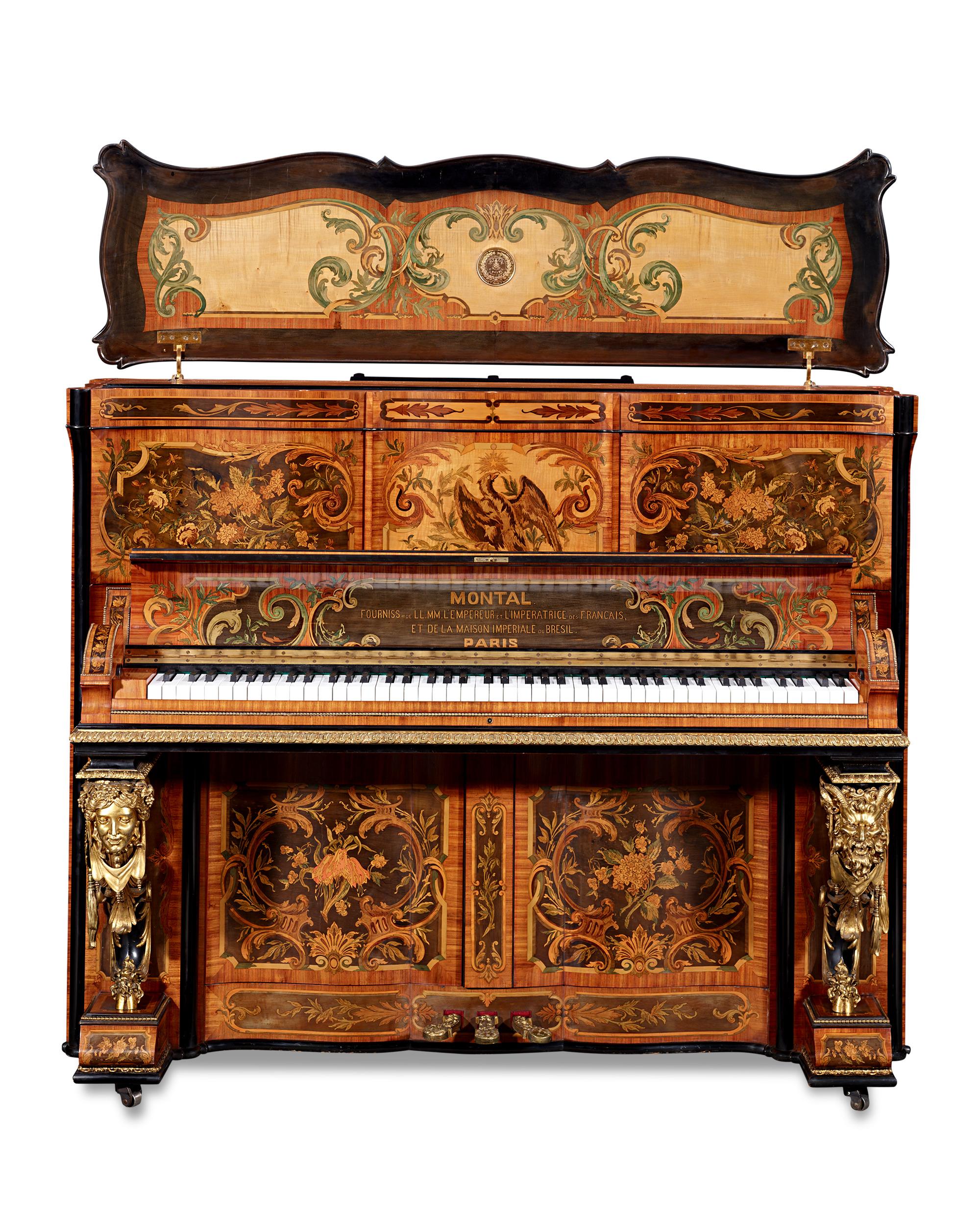 Marquetry Claude Montal Exposition Universelle Piano For Sale