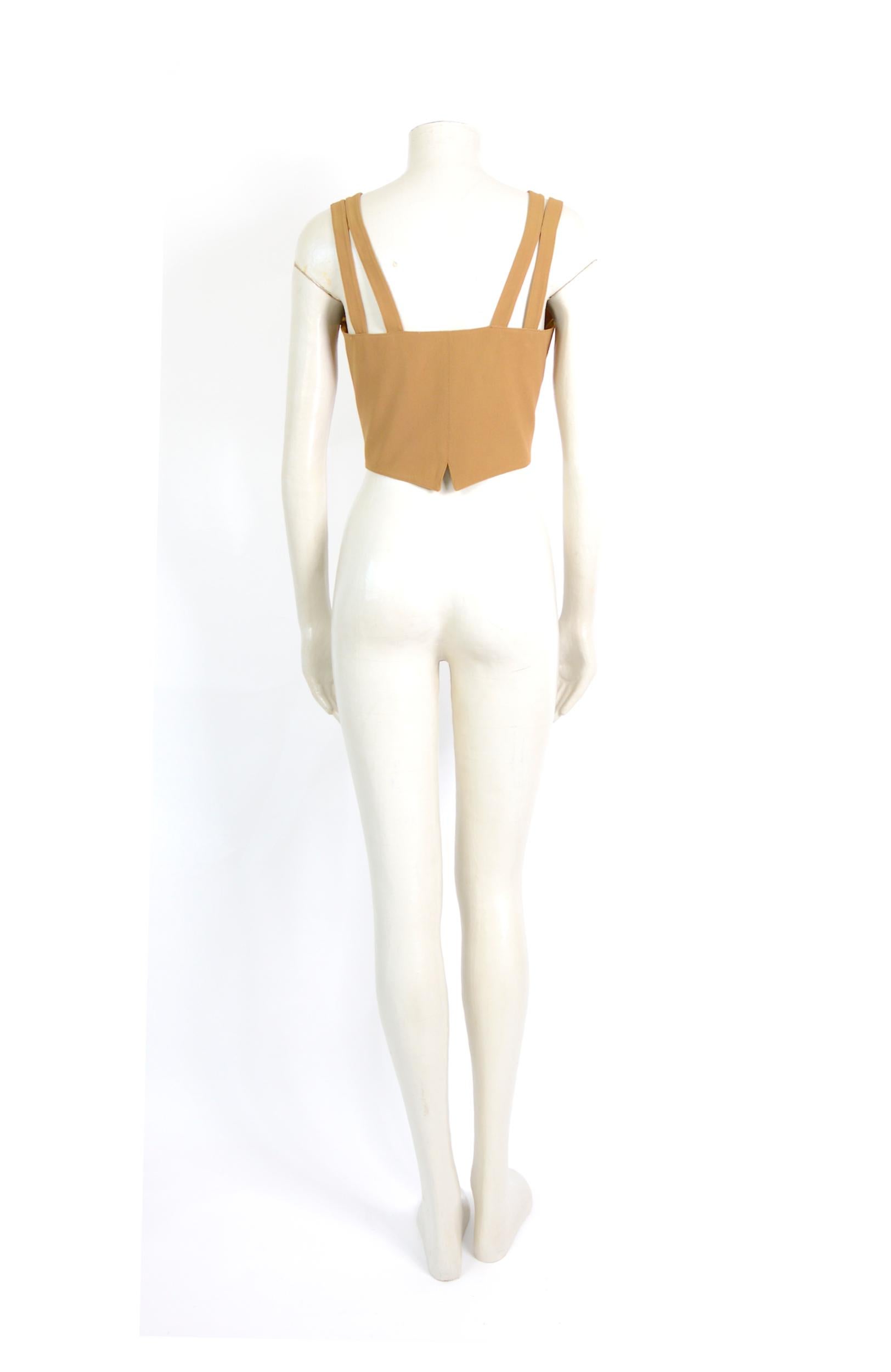 Claude Montana gilet bustier vintage à cinq boutons dorés, années 1980 Pour femmes en vente