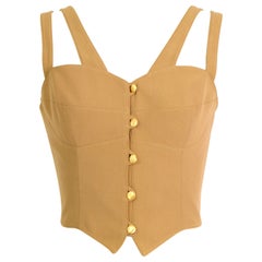 Claude Montana chaleco crop top vintage de los 80 + cinco botones dorados
