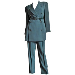 Vintage Claude Montana 3 Piece Jacket, Skirt and Pants Suit 1980s