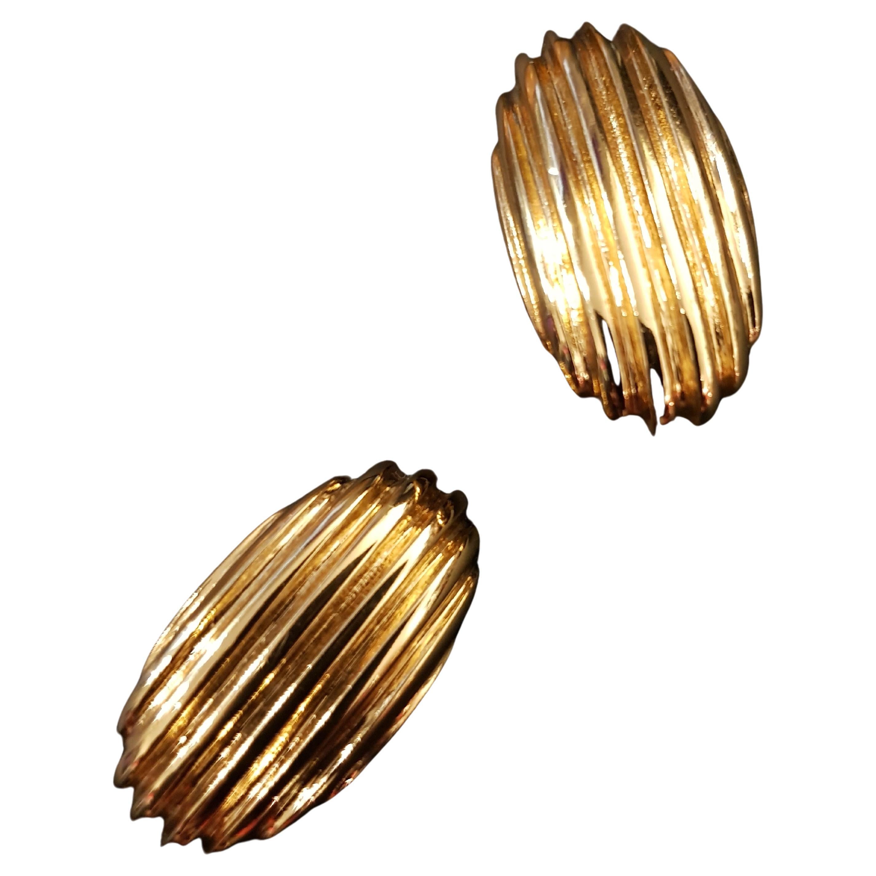 Rare 1980 CLAUDE MONTANA gold tone earrings For Sale