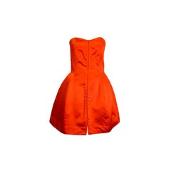 Claude Montana 80s Red Silk Satin Bustier Mini Dress