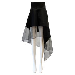 Claude Montana Asymmetrical evening skirt with sheer hem