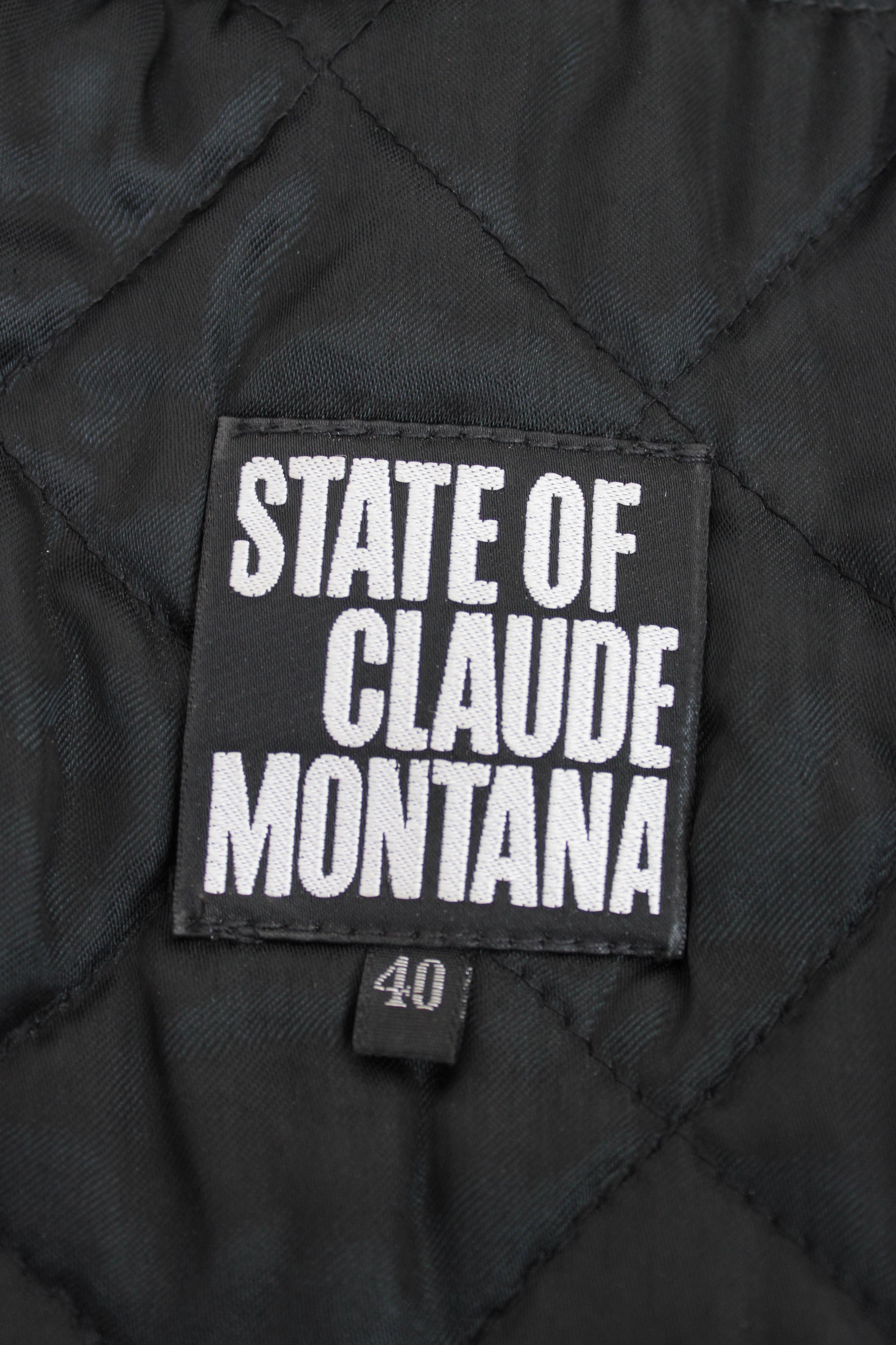 Claude Montana Black Leather Biker Jacket 4