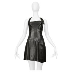Claude Montana Minivestido de cuero negro 1999