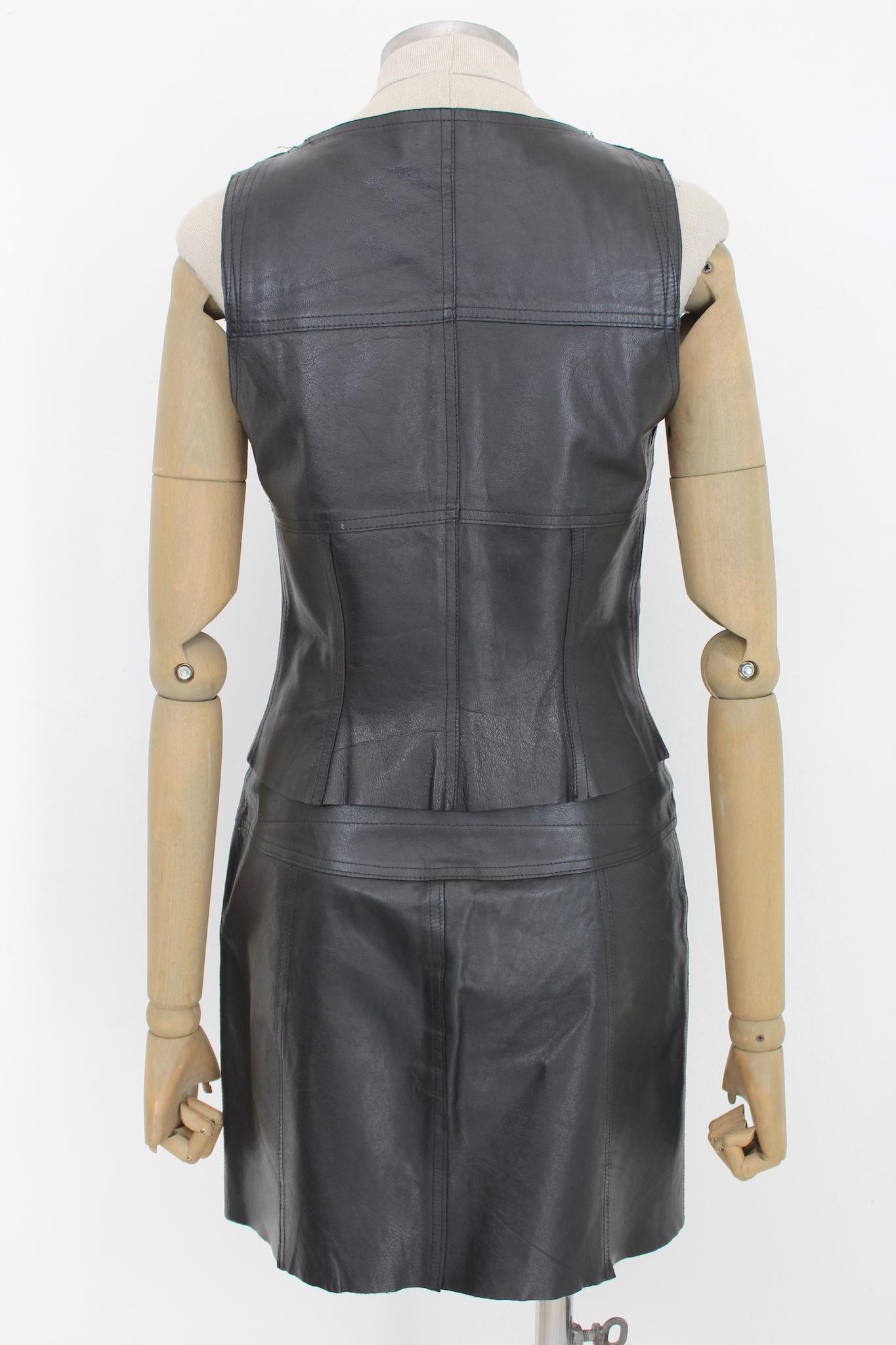 leather suit vest