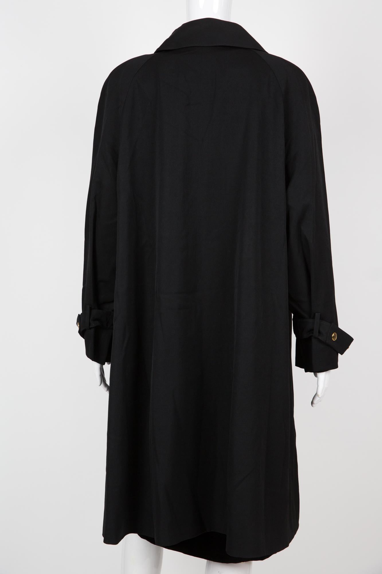 Women's Claude Montana Black Trench Coat For Sale