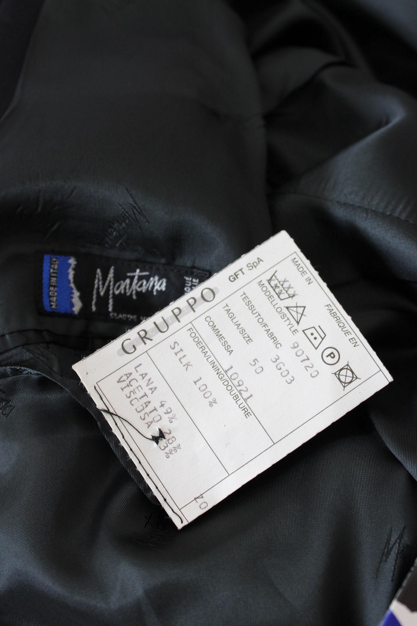 Claude Montana Black Wool Tuxedo Suit Pants 6