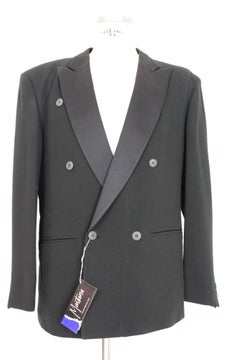 Claude Montana Black Wool Tuxedo Suit Pants