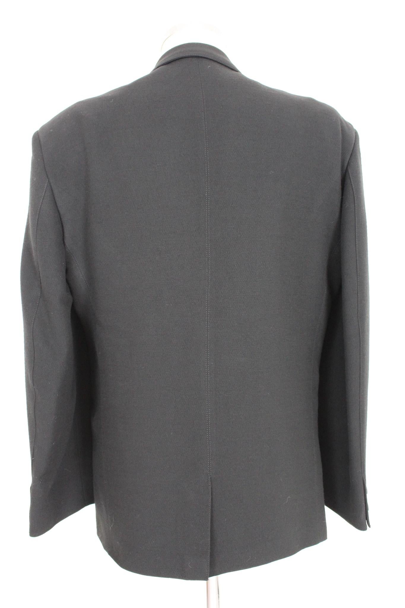 Claude Montana Black Wool Tuxedo Suit Pants In New Condition In Brindisi, Bt