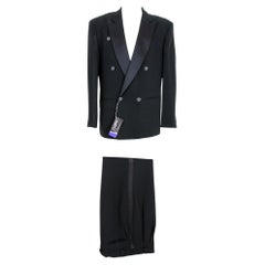 Claude Montana Schwarze Smoking-Anzug-Hose aus Wolle