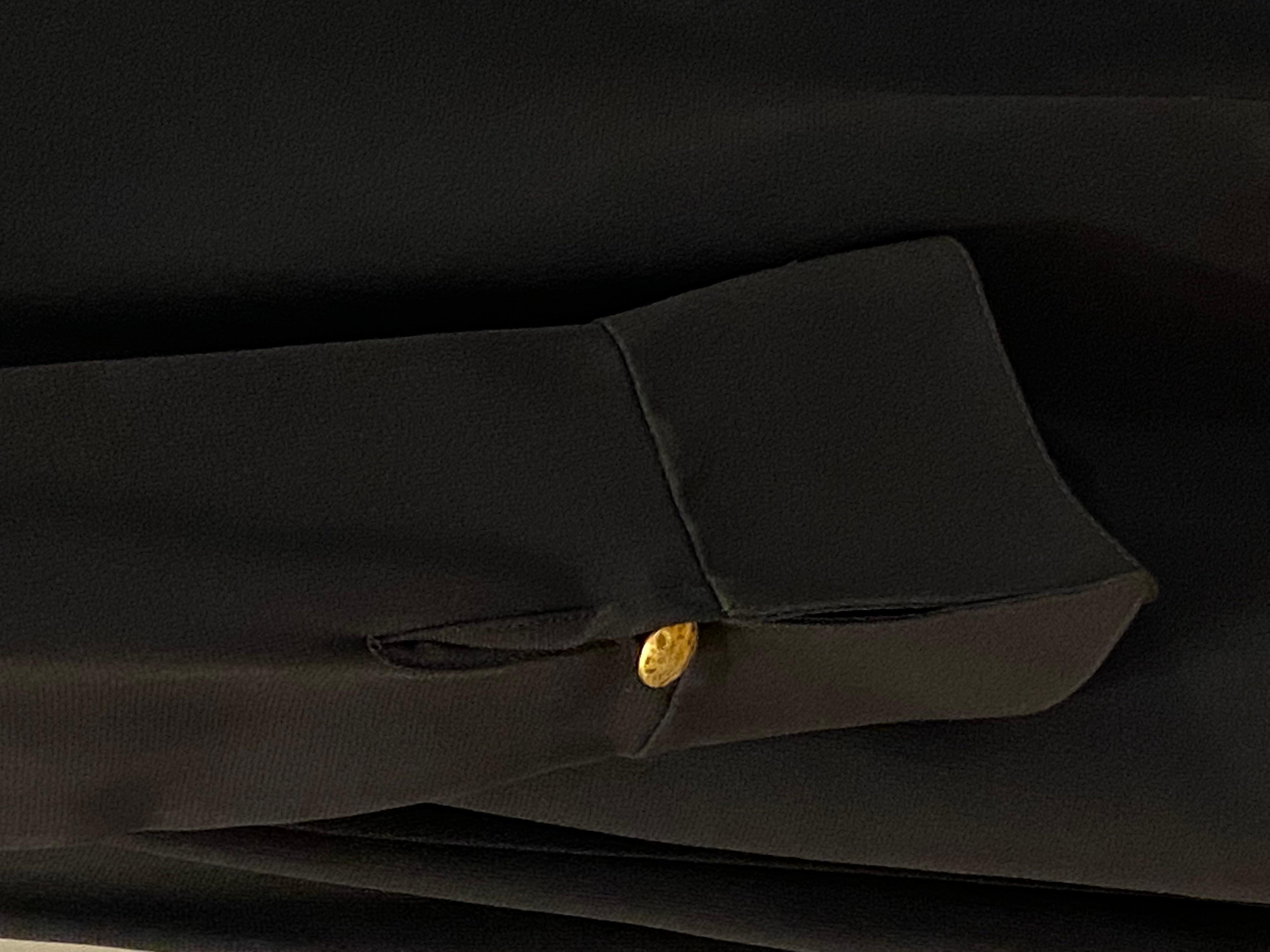 Women's Claude Montana Black Wrap Dress/Optional Coat With Velvet Accents For Sale