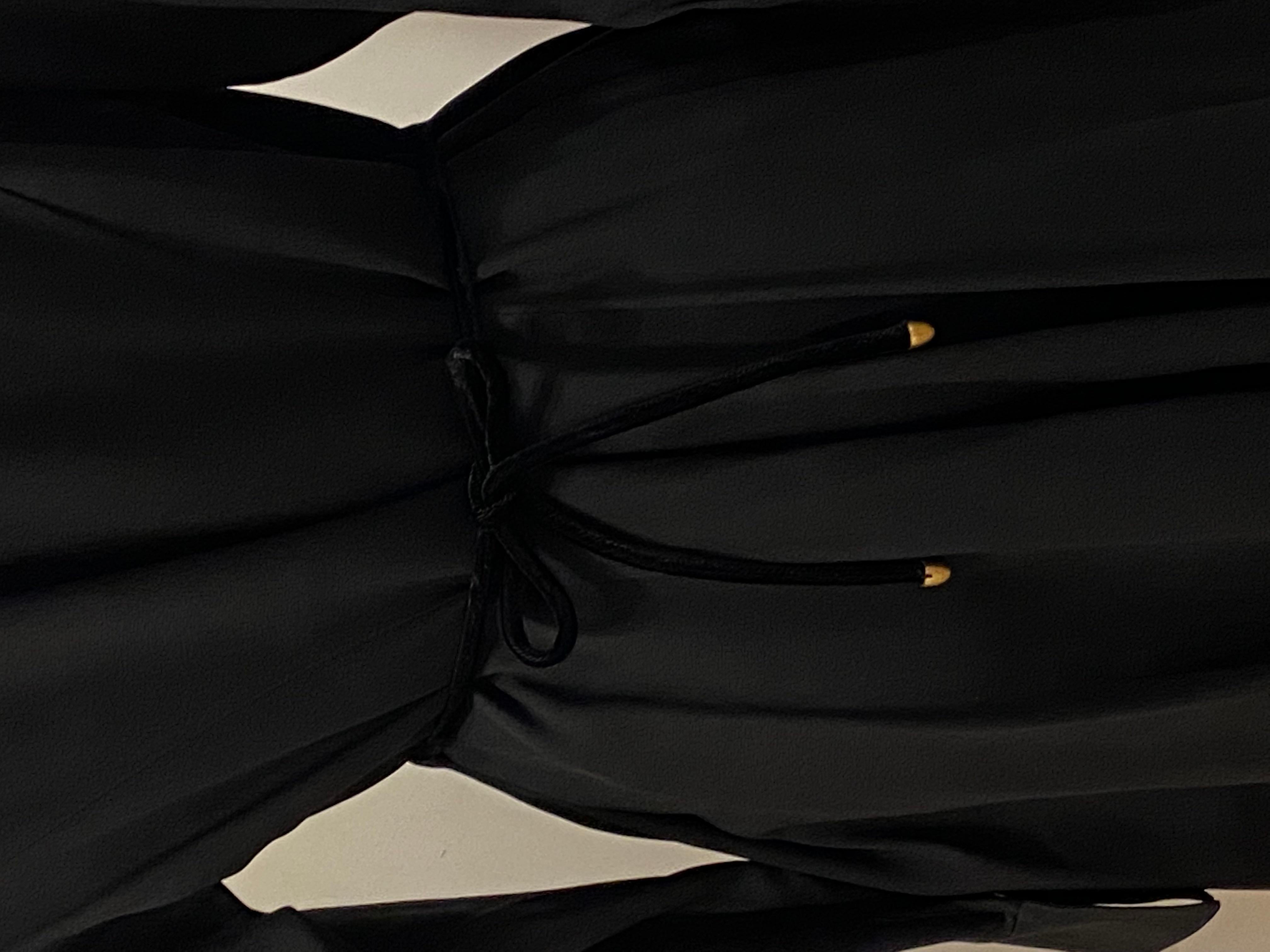 Claude Montana Black Wrap Dress/Optional Coat With Velvet Accents For Sale 4
