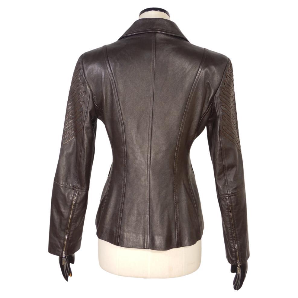 Claude Montana Blu Giacca di pelle nera Gonna Abito in vendita 1