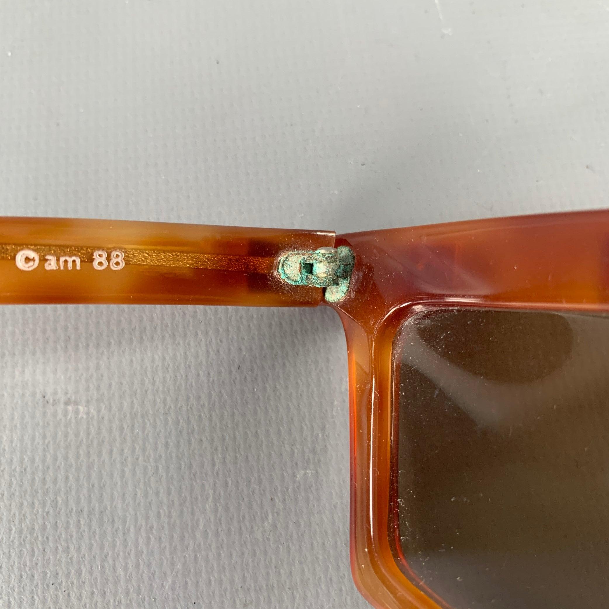 CLAUDE MONTANA Brown Tortoise Shell Studded Acetate Sunglasses For Sale 3