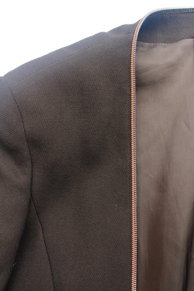 Claude Montana Double Jacket in Brown Wool Blend For Sale 9