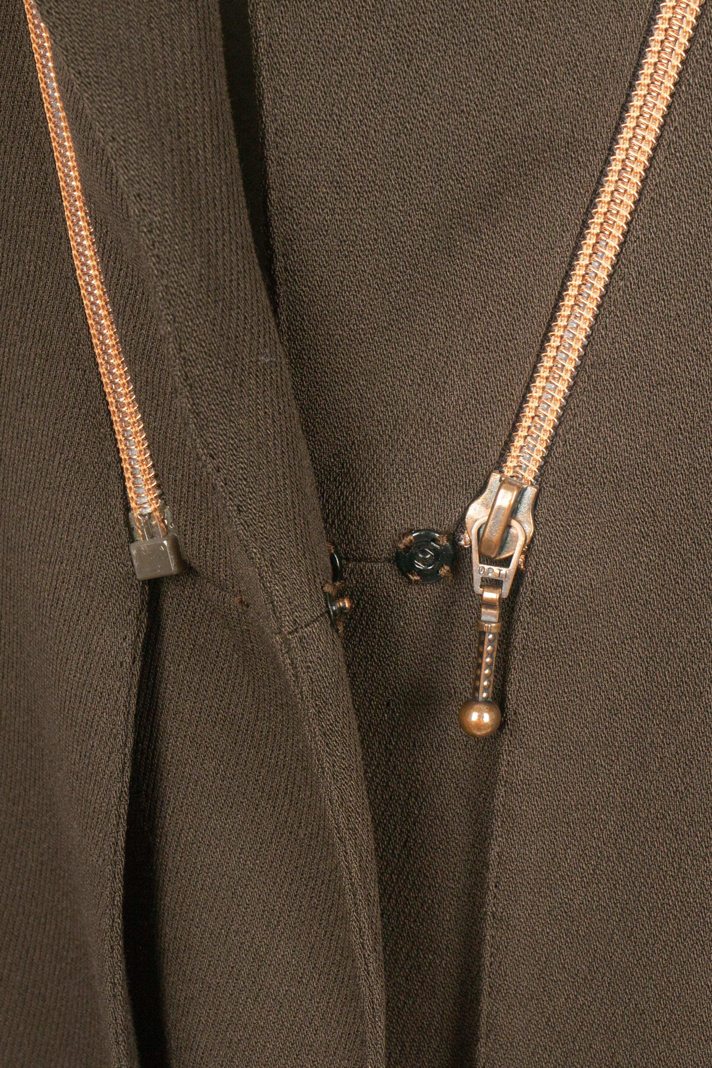 Chaqueta doble Claude Montana de mezcla de lana marrón en Excelente estado para la venta en SAINT-OUEN-SUR-SEINE, FR