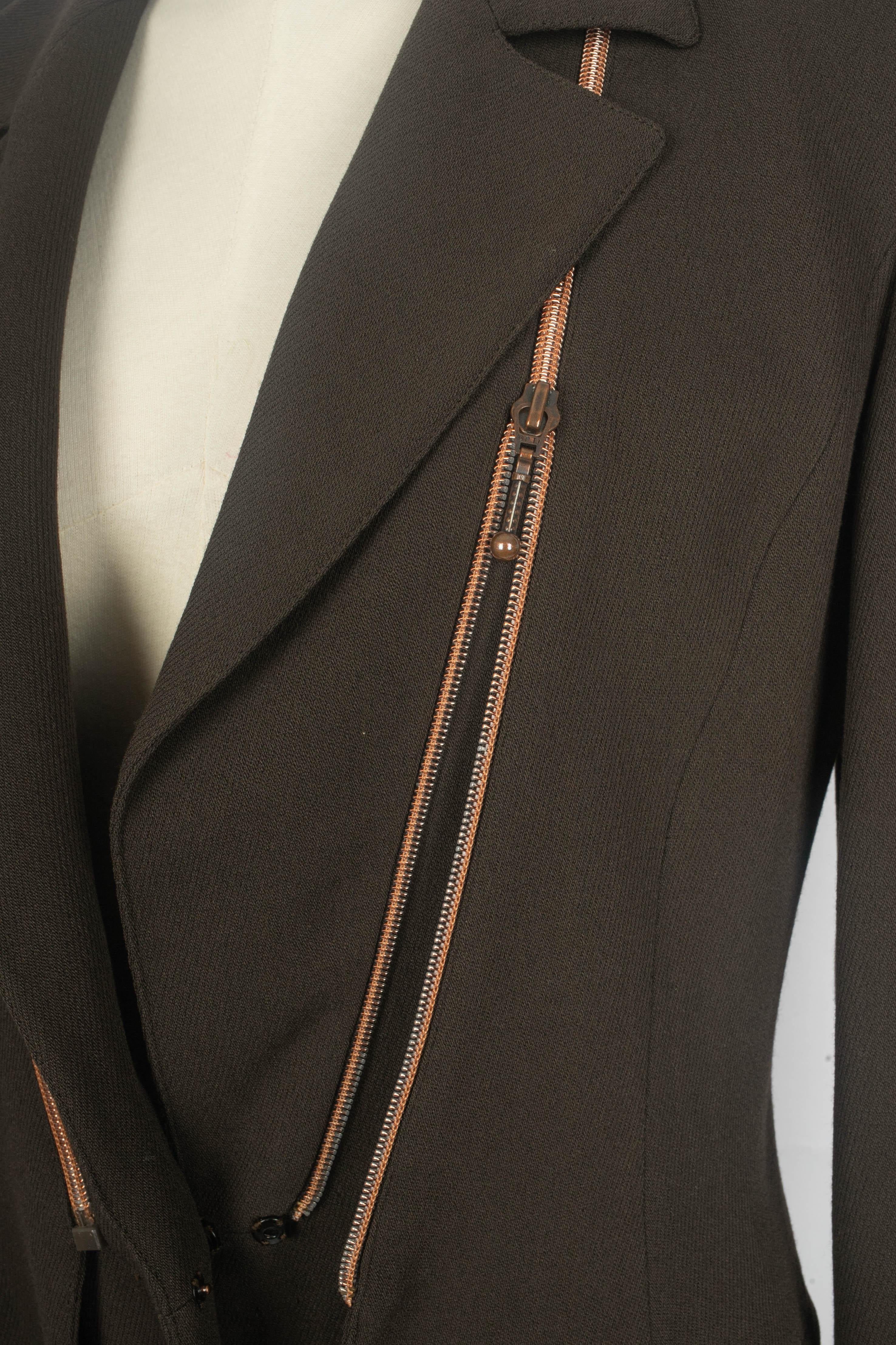 De las mujeres Chaqueta doble Claude Montana de mezcla de lana marrón en venta