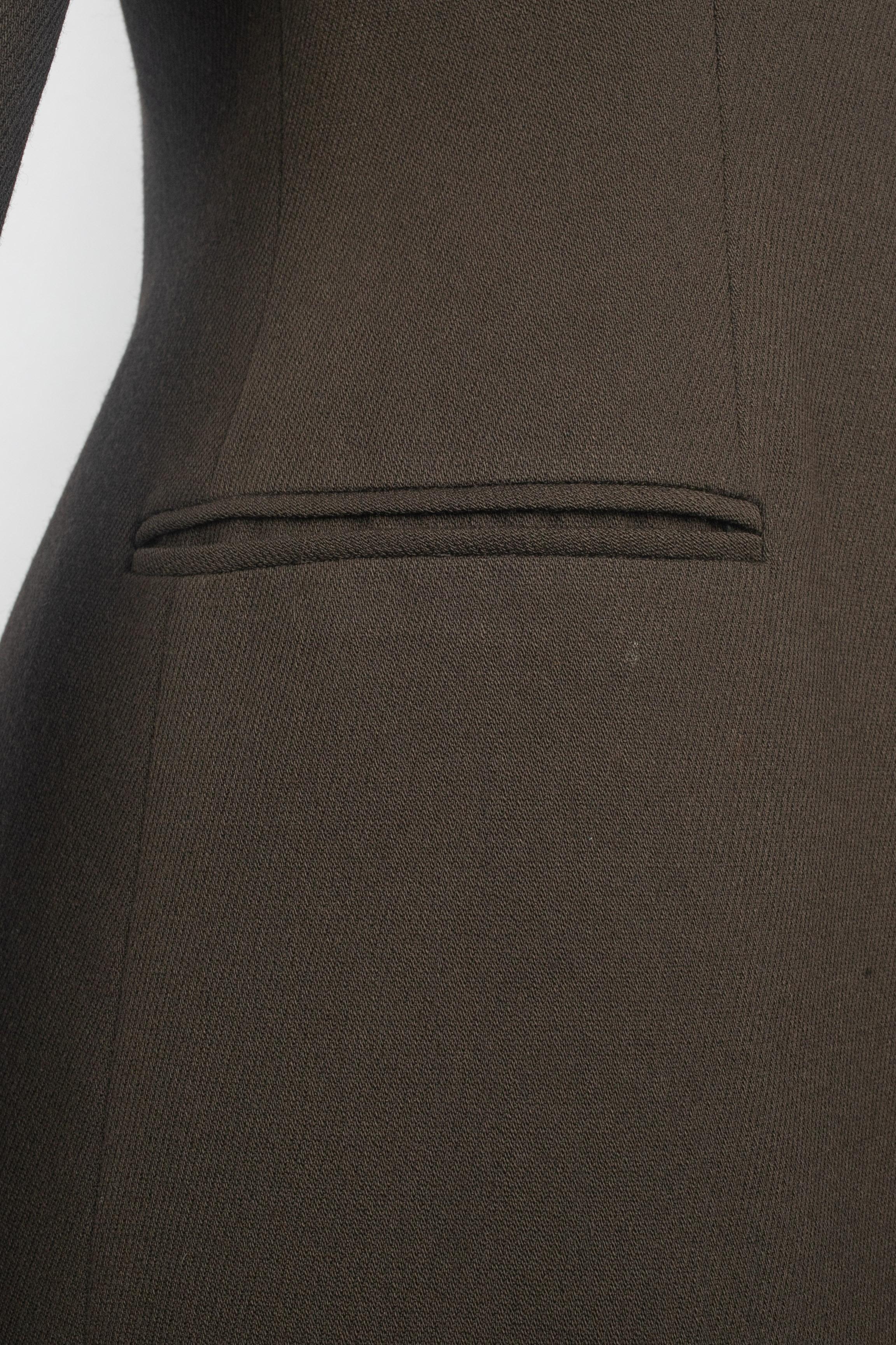 Chaqueta doble Claude Montana de mezcla de lana marrón en venta 1