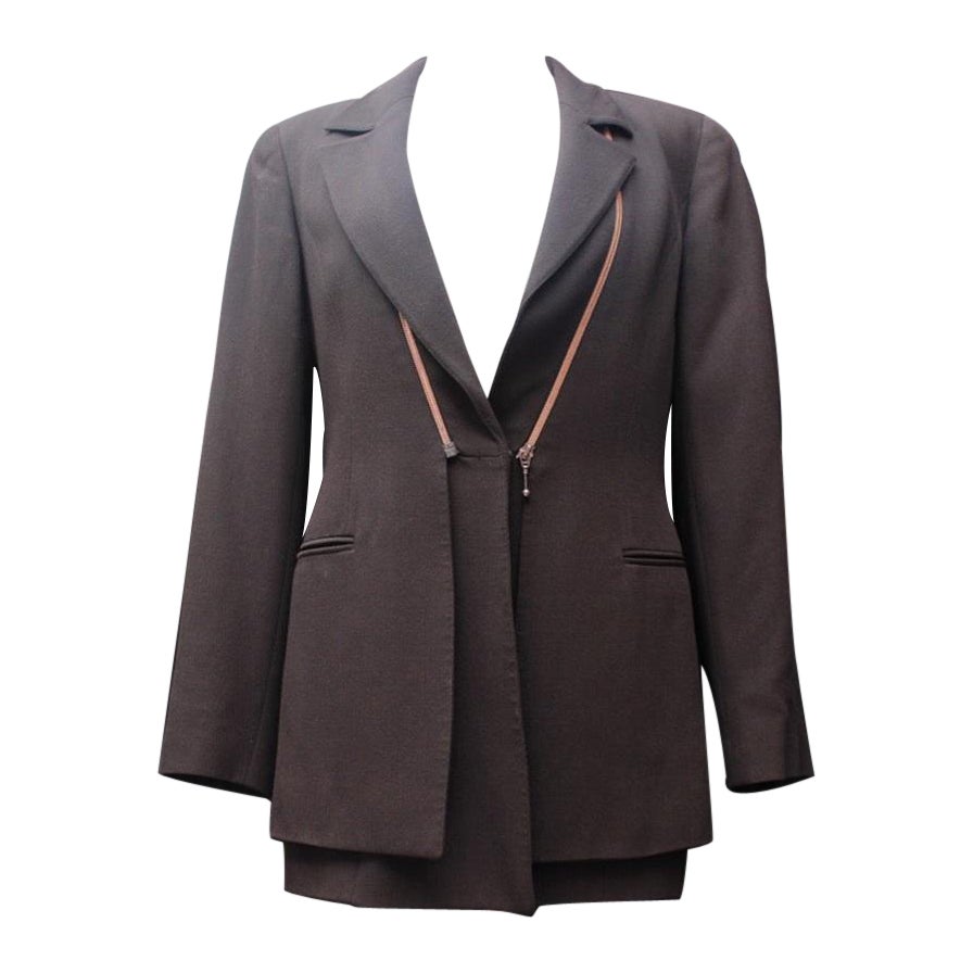 Giacca doppia Claude Montana in misto lana marrone